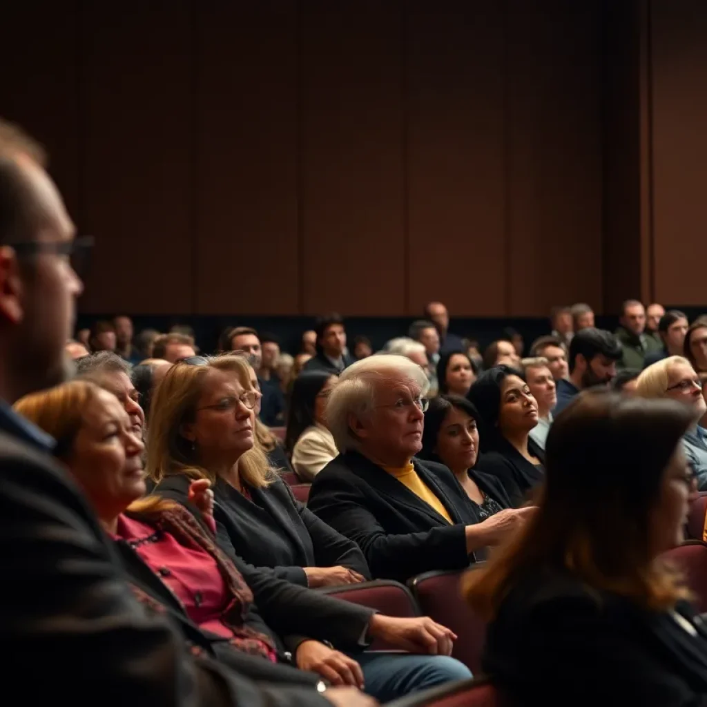 Attendees participating in a tribute event for Jimmy Carter