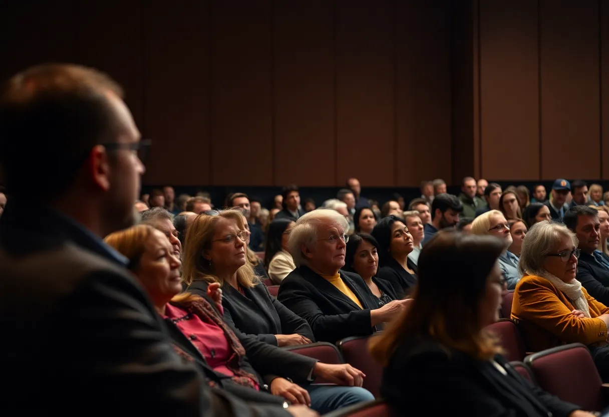 Attendees participating in a tribute event for Jimmy Carter