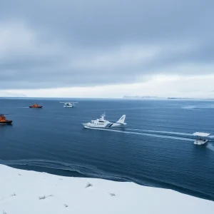 Rescue teams conducting a search for the missing Bering Air plane in Alaska