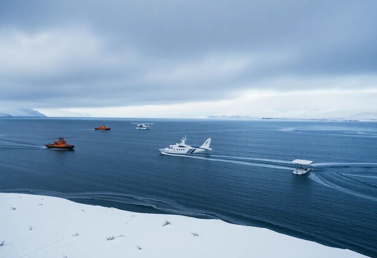 Rescue teams conducting a search for the missing Bering Air plane in Alaska