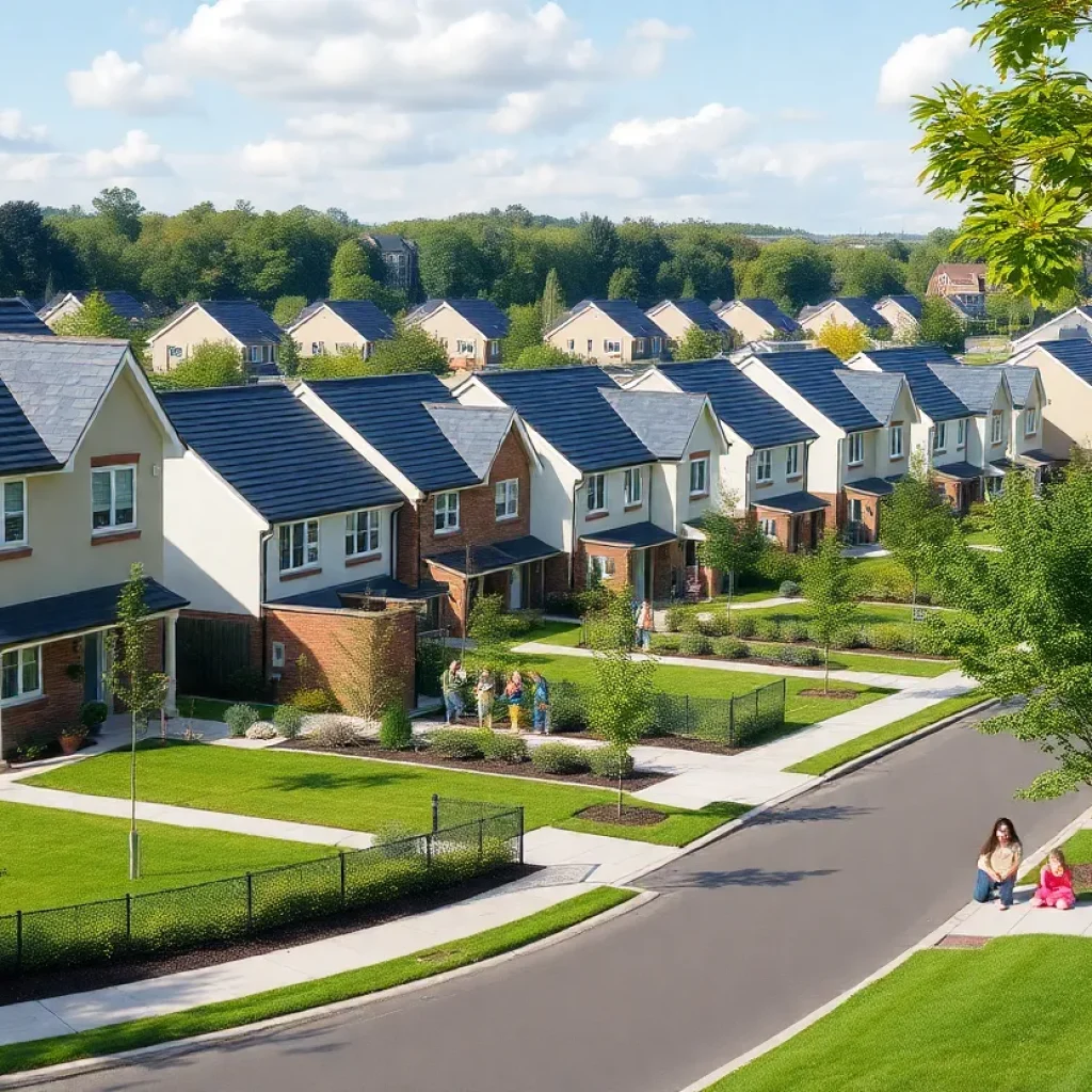 Suburban neighborhood in Florence with new homes and lush green spaces