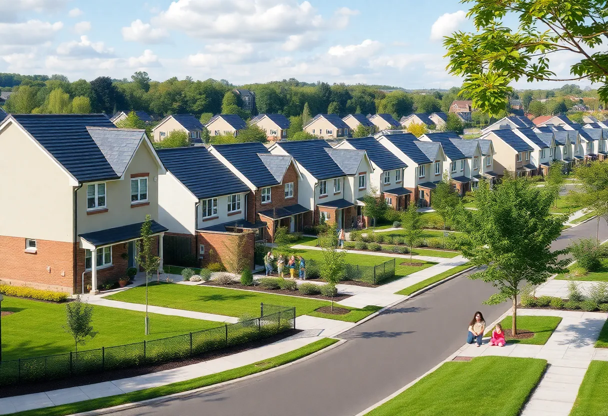 Suburban neighborhood in Florence with new homes and lush green spaces