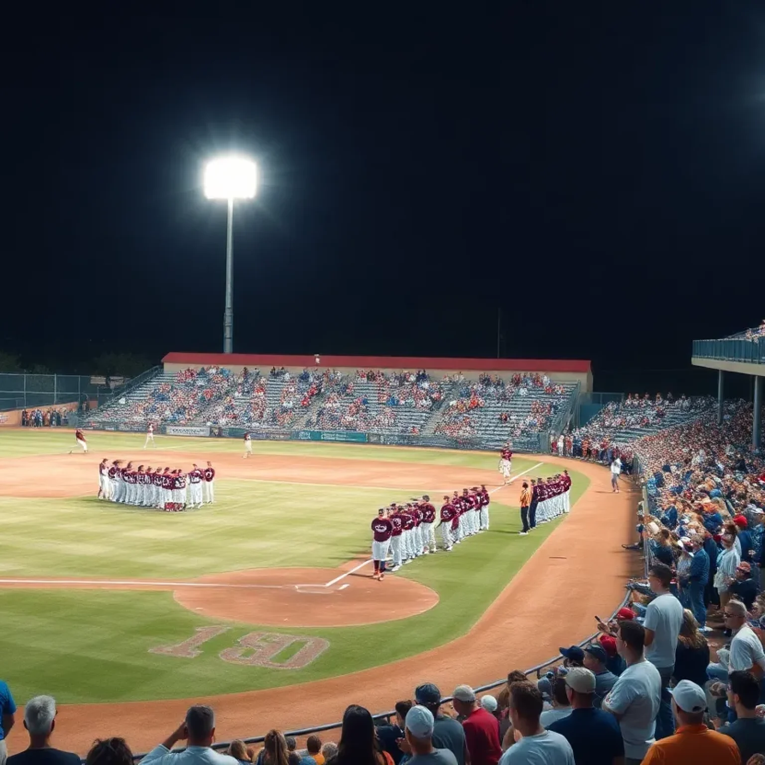 Florence High School baseball teams playing a game with enthusiastic fans