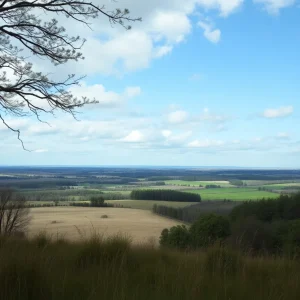 Landscape of family land involved in legal dispute.