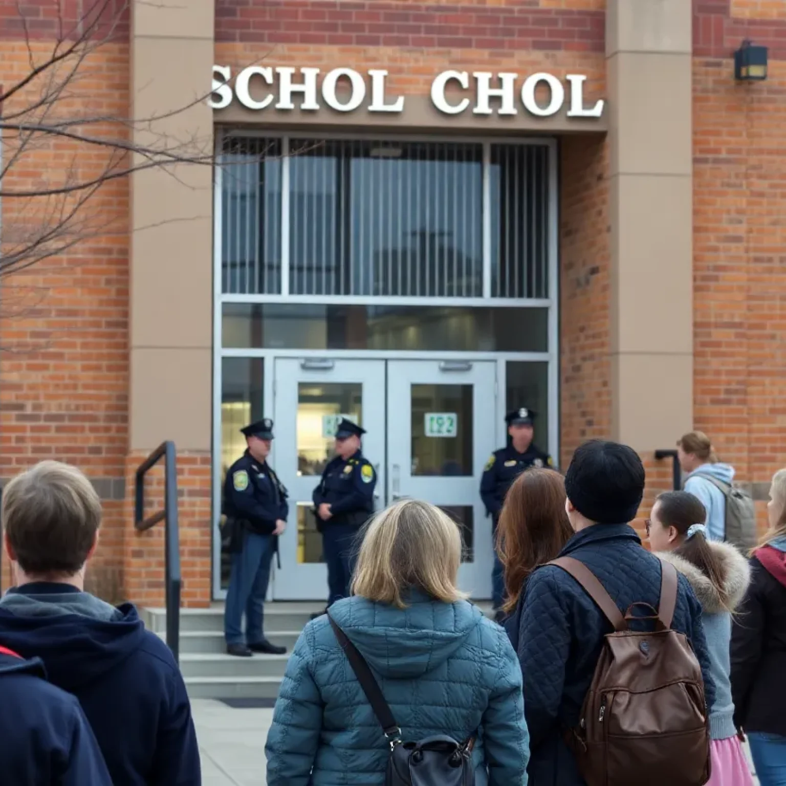 Police response outside Florence High School following threat incident.