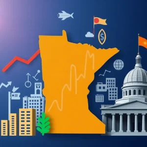 Illustration depicting the challenges facing Minnesota's state budget.