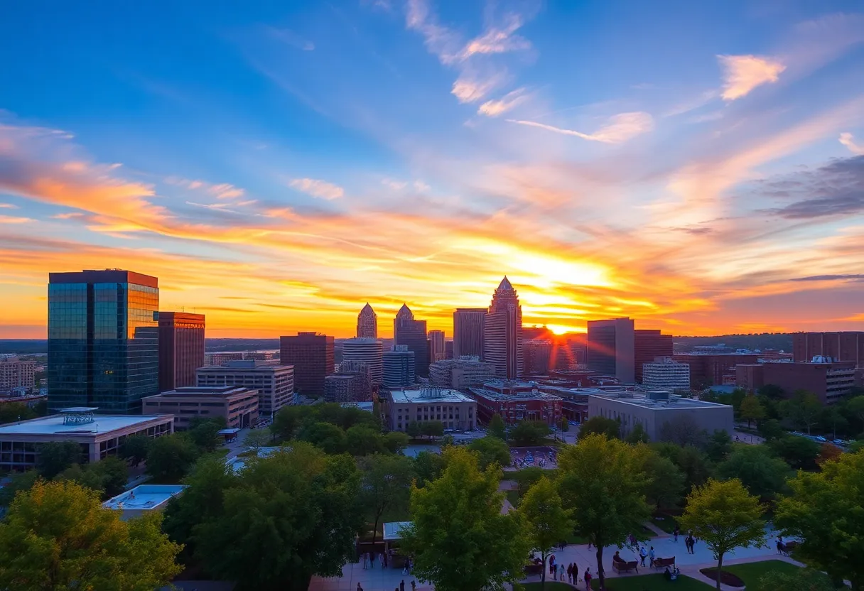 Raleigh Skyline at Sunset