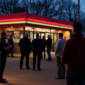 Police presence at a convenience store after an armed robbery incident