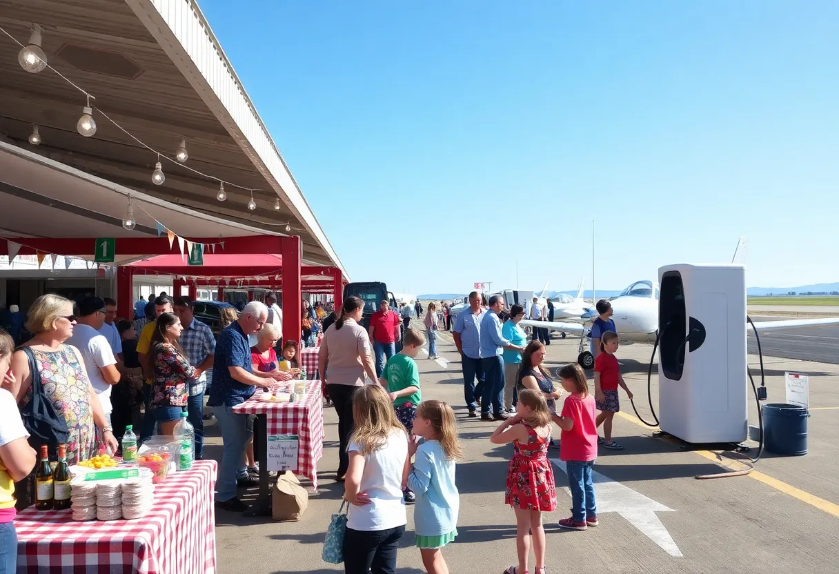 Families and children at Aviation Day at Florence Regional Airport